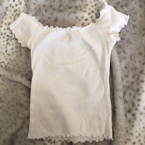 Off the shoulder ribbed top